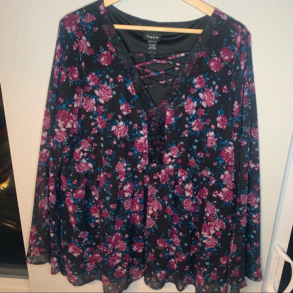 Torrid floral peasant top